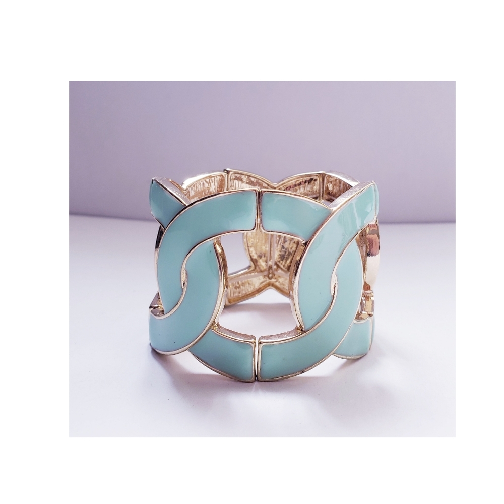 Woman's Teal & Gold Bracelet